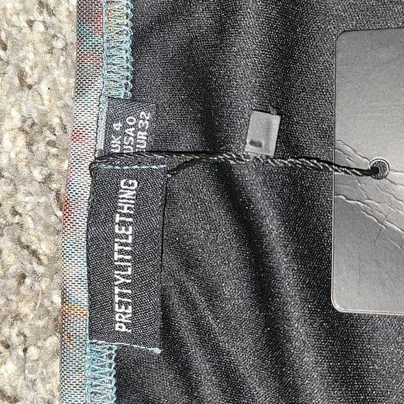 Prettylittlething Multi Tie Dye Print Mesh Ruched Bodycon Mini Dress Size 0 - Picture 4 of 4